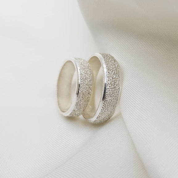 Aros de Promesa Arenados- Plata 950
