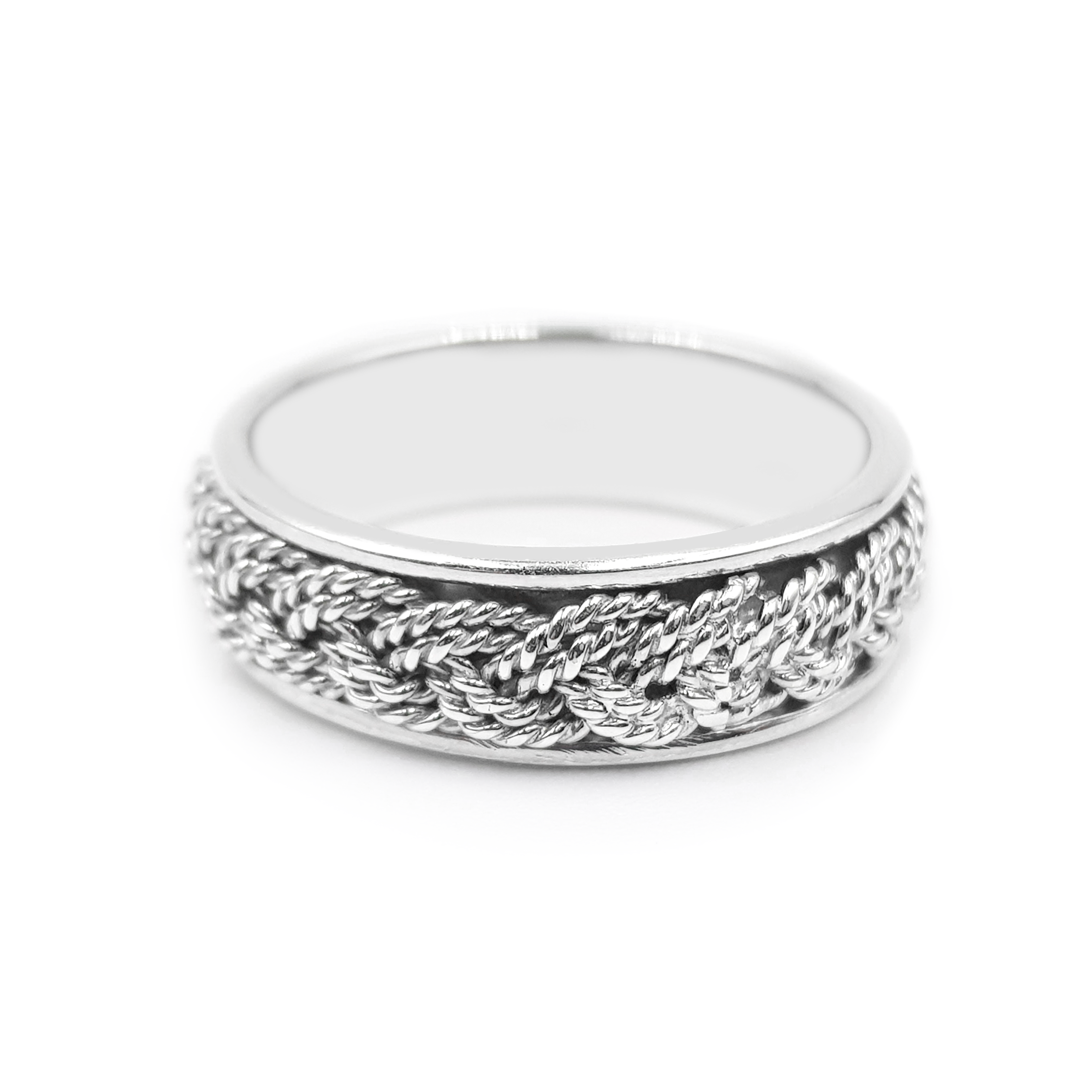 Anillo Entorchado Trenzado-Plata 950