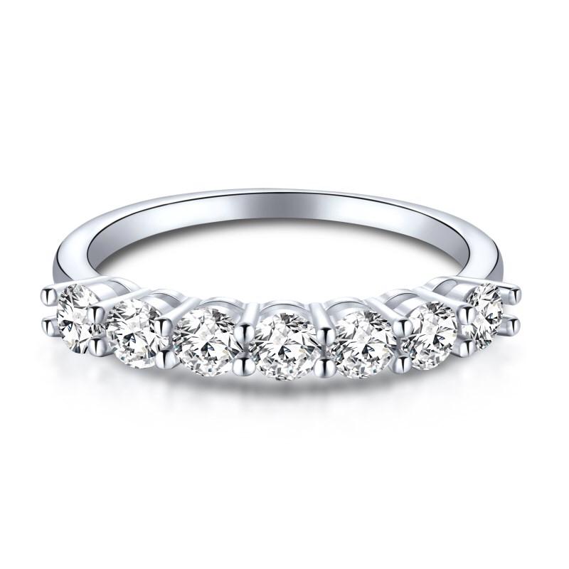 Anillo Medio Riviere Shiny - Plata 950