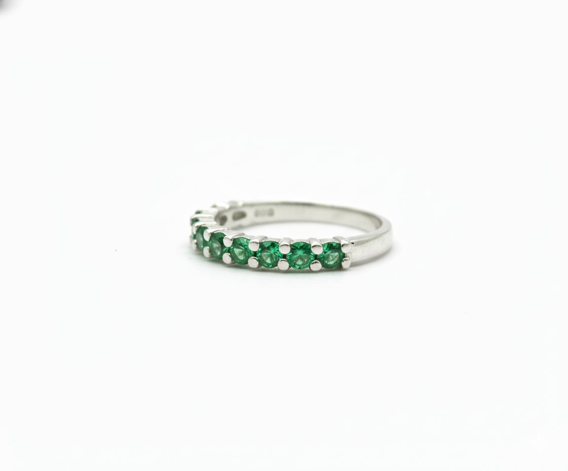 Anillo Medio Riviere Shiny - Plata 950