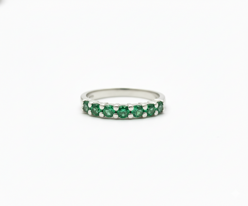 Anillo Medio Riviere Shiny - Plata 950