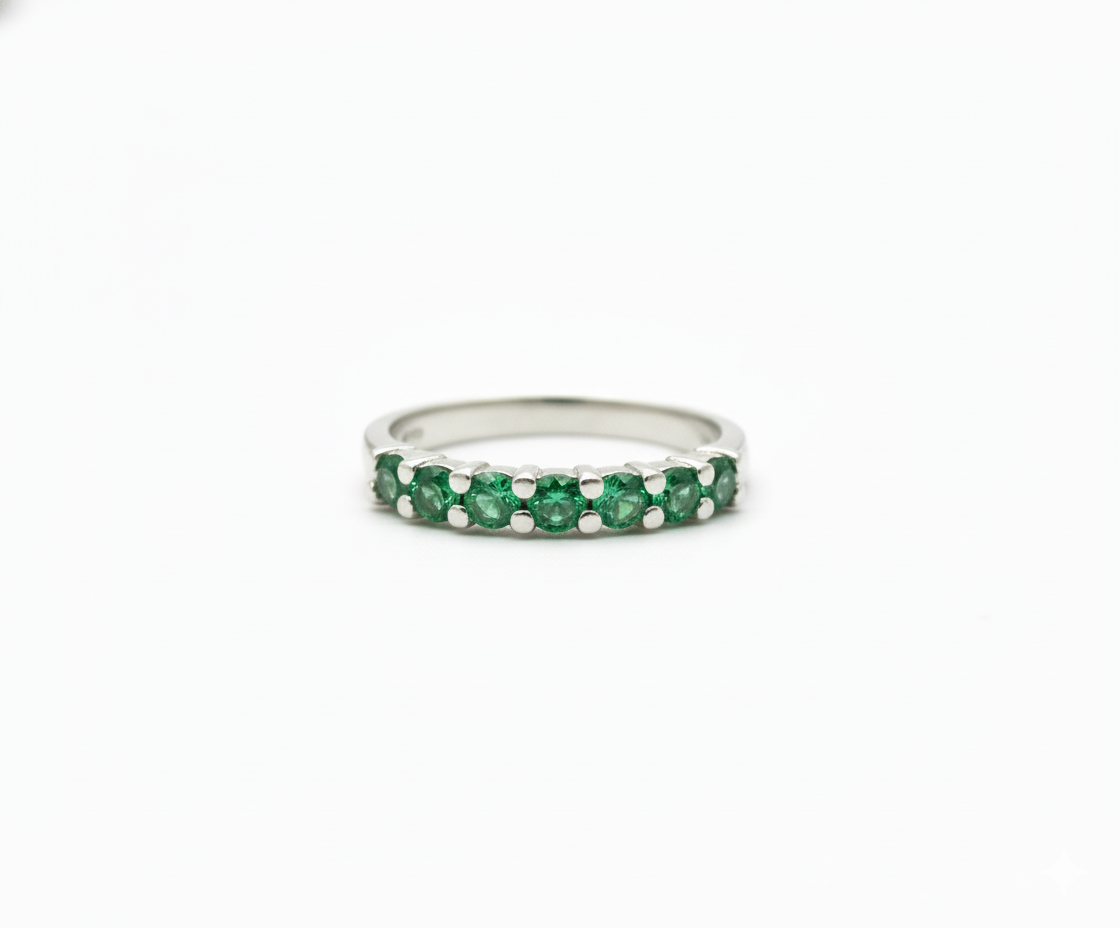 Anillo Medio Riviere Shiny - Plata 950