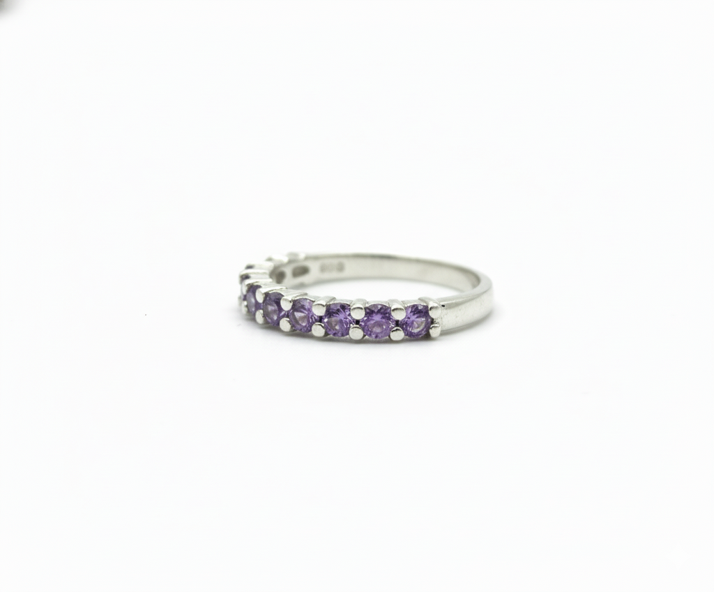 Anillo Medio Riviere Shiny - Plata 950