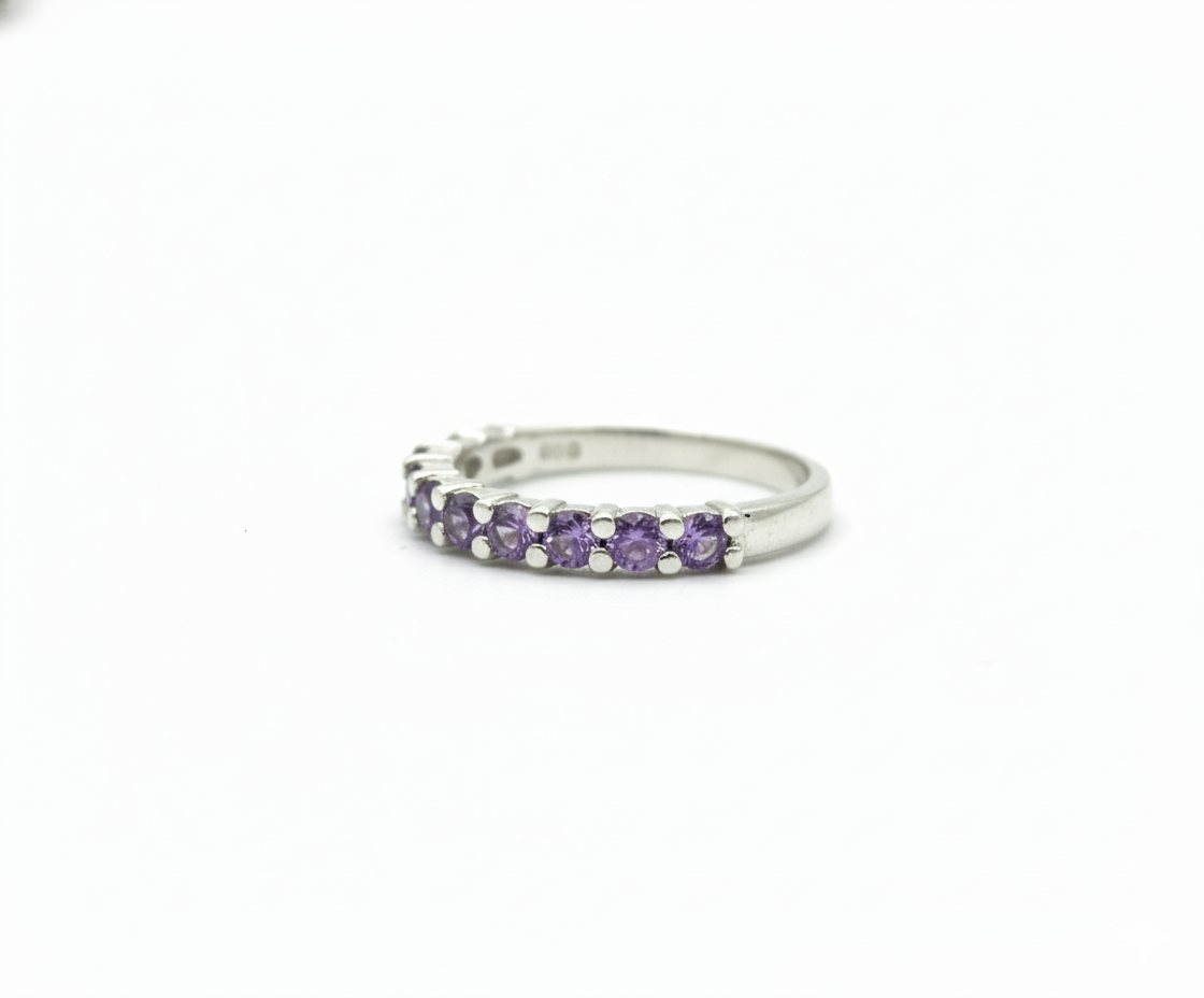 Anillo Medio Riviere Shiny - Plata 950
