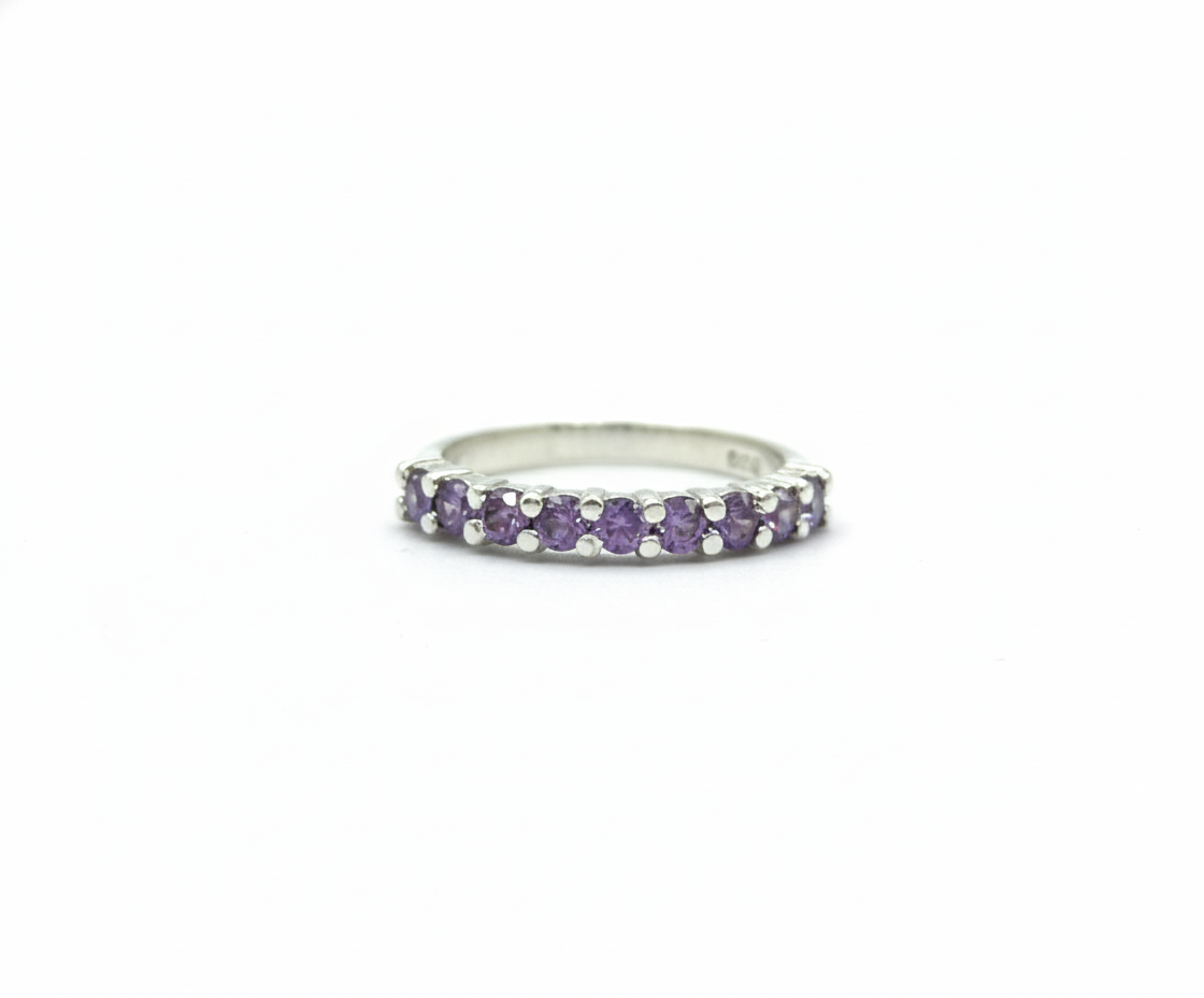 Anillo Medio Riviere Shiny - Plata 950