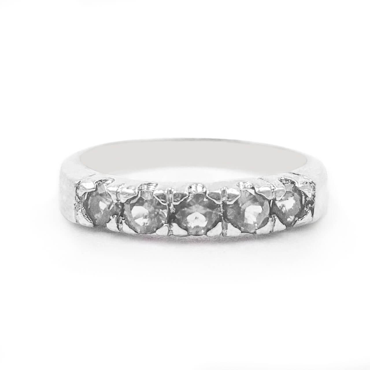 Anillo Medio Riviere 2 - Plata 950