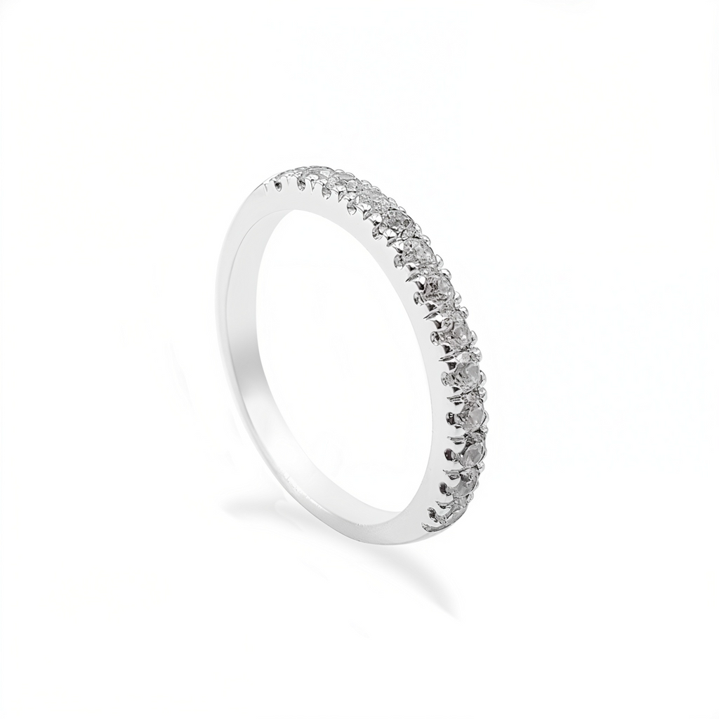 Anillo Medio Riviere Light - Plata 950