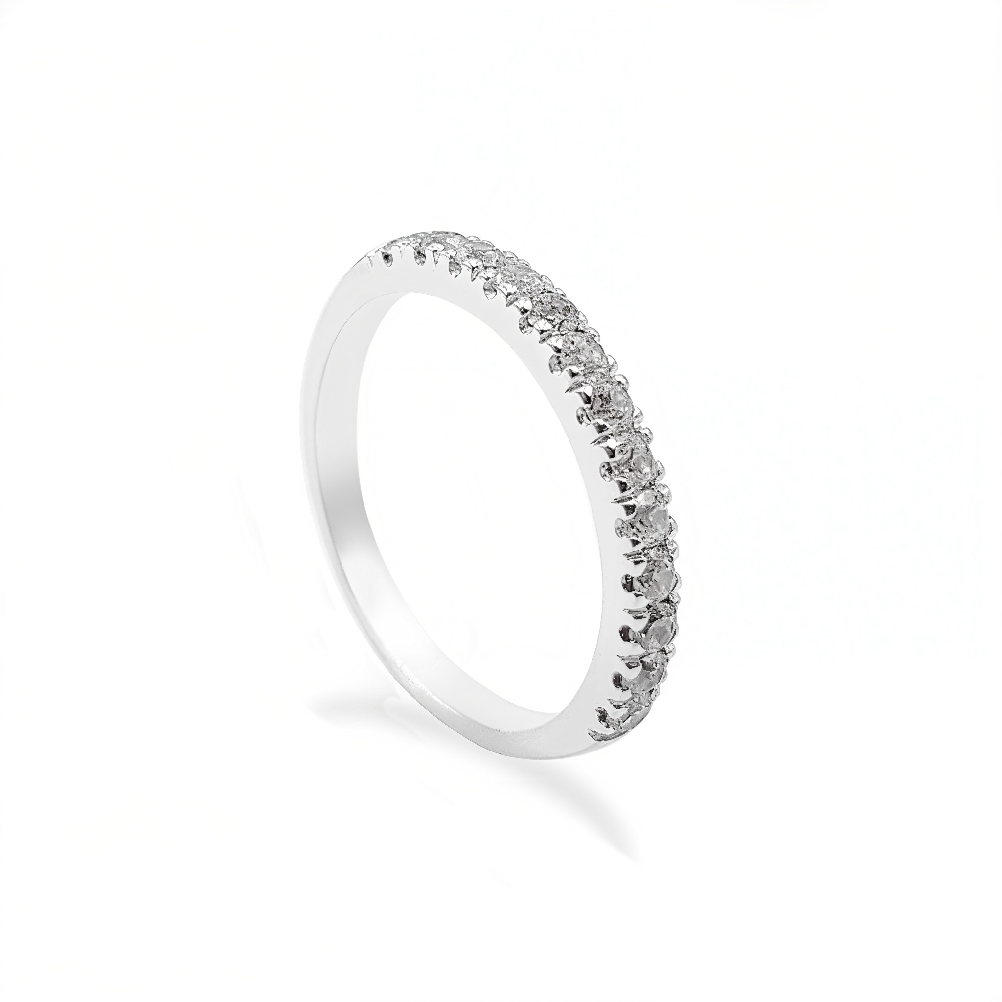 Anillo Medio Riviere Light - Plata 950