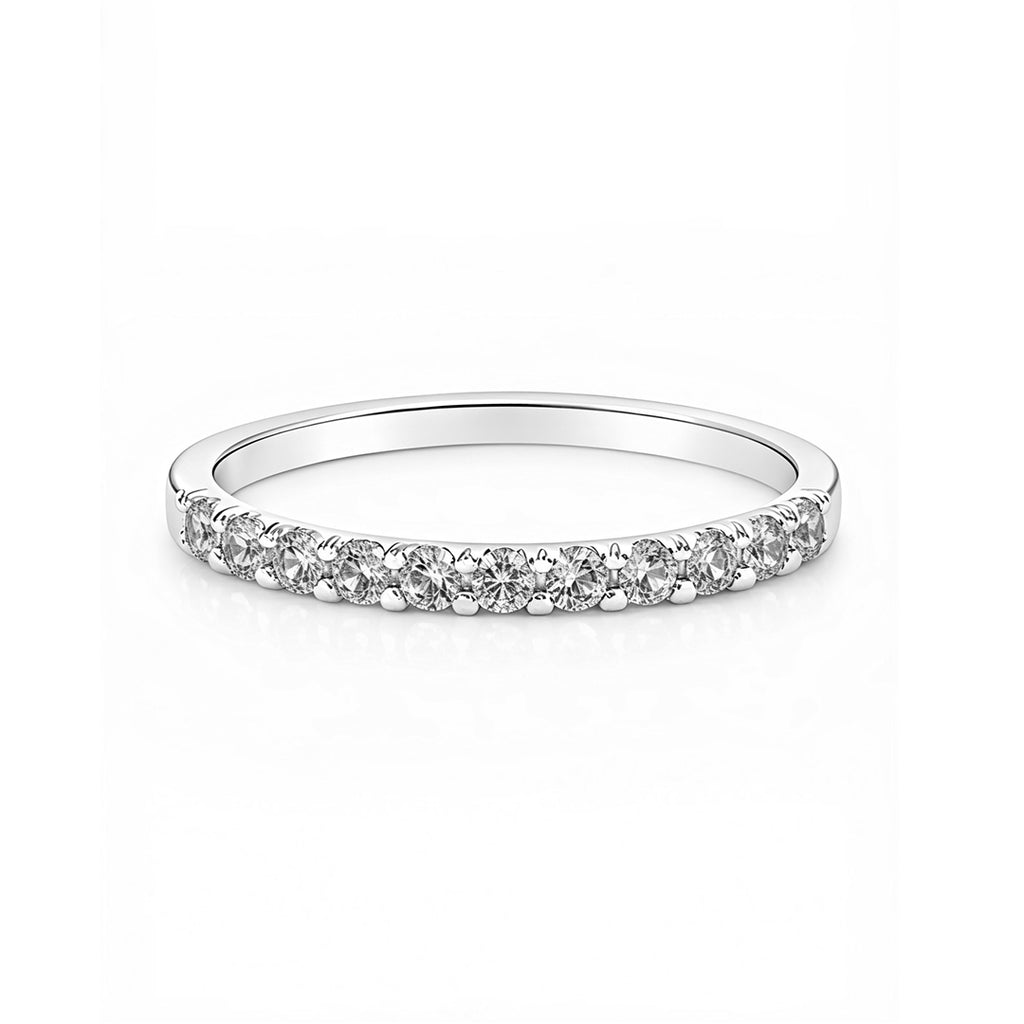 Anillo Medio Riviere Light - Plata 950