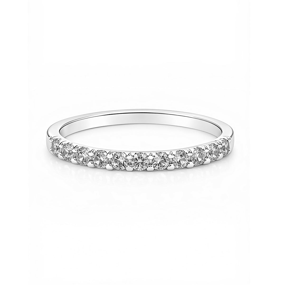 Anillo Medio Riviere Light - Plata 950
