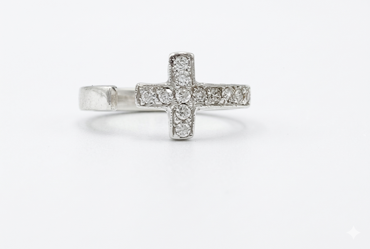 Anillo Cruz - Plata 950