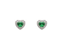Aretes Amor Esmeralda-Plata 950