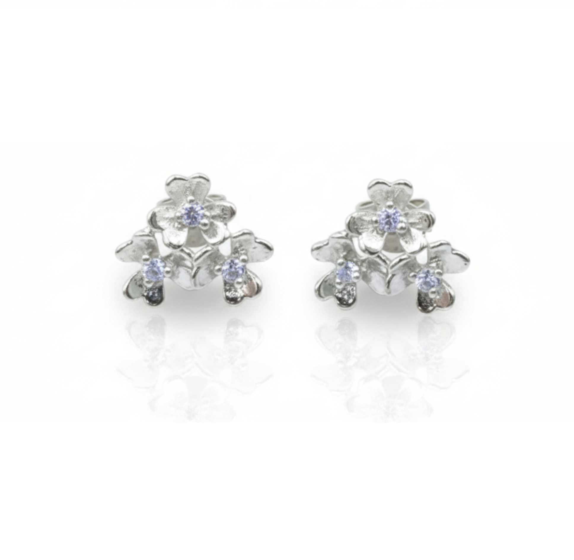 Aretes Flores de invierno- Plata 950