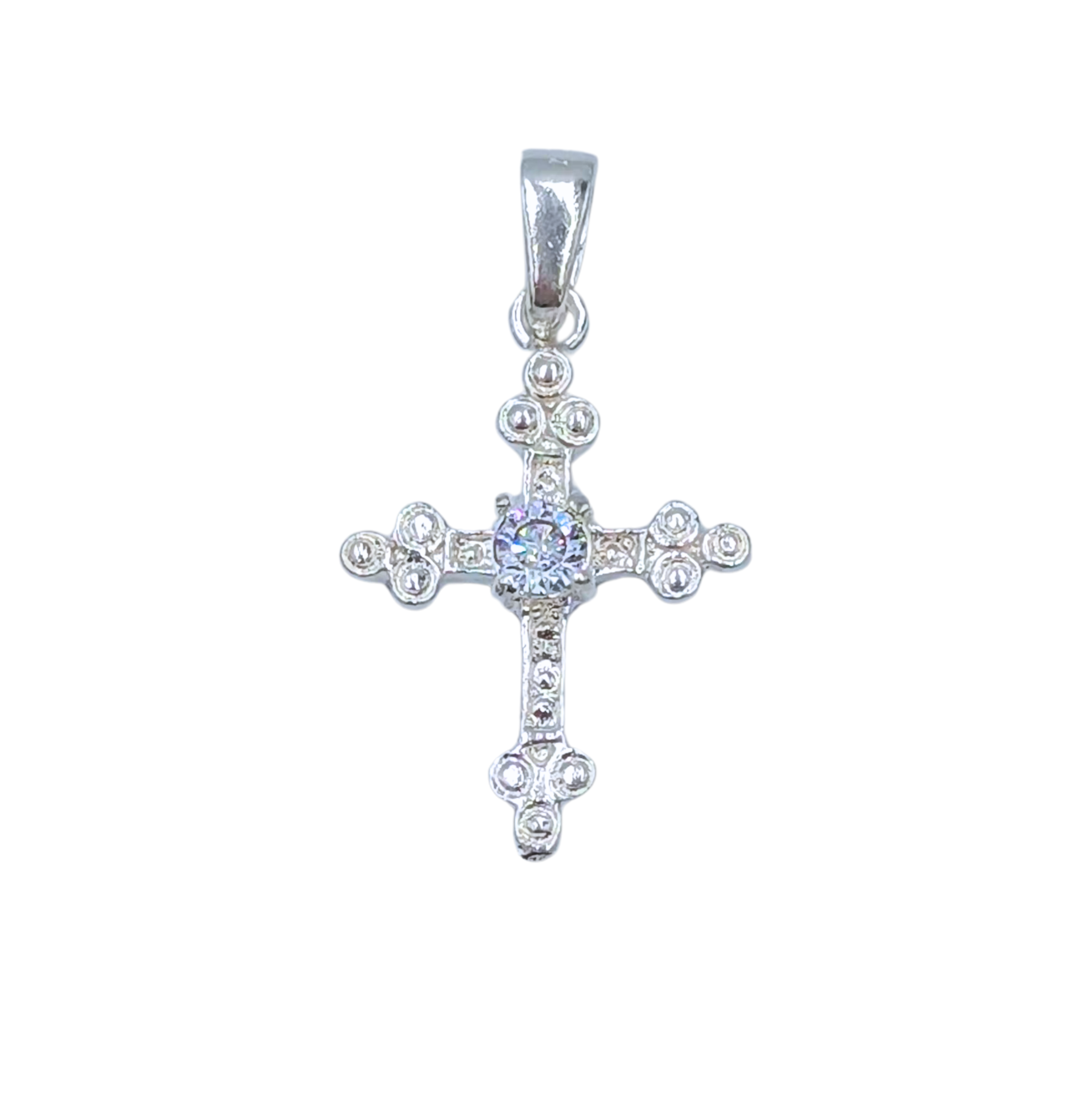 Dije Cruz Budded -Plata 925