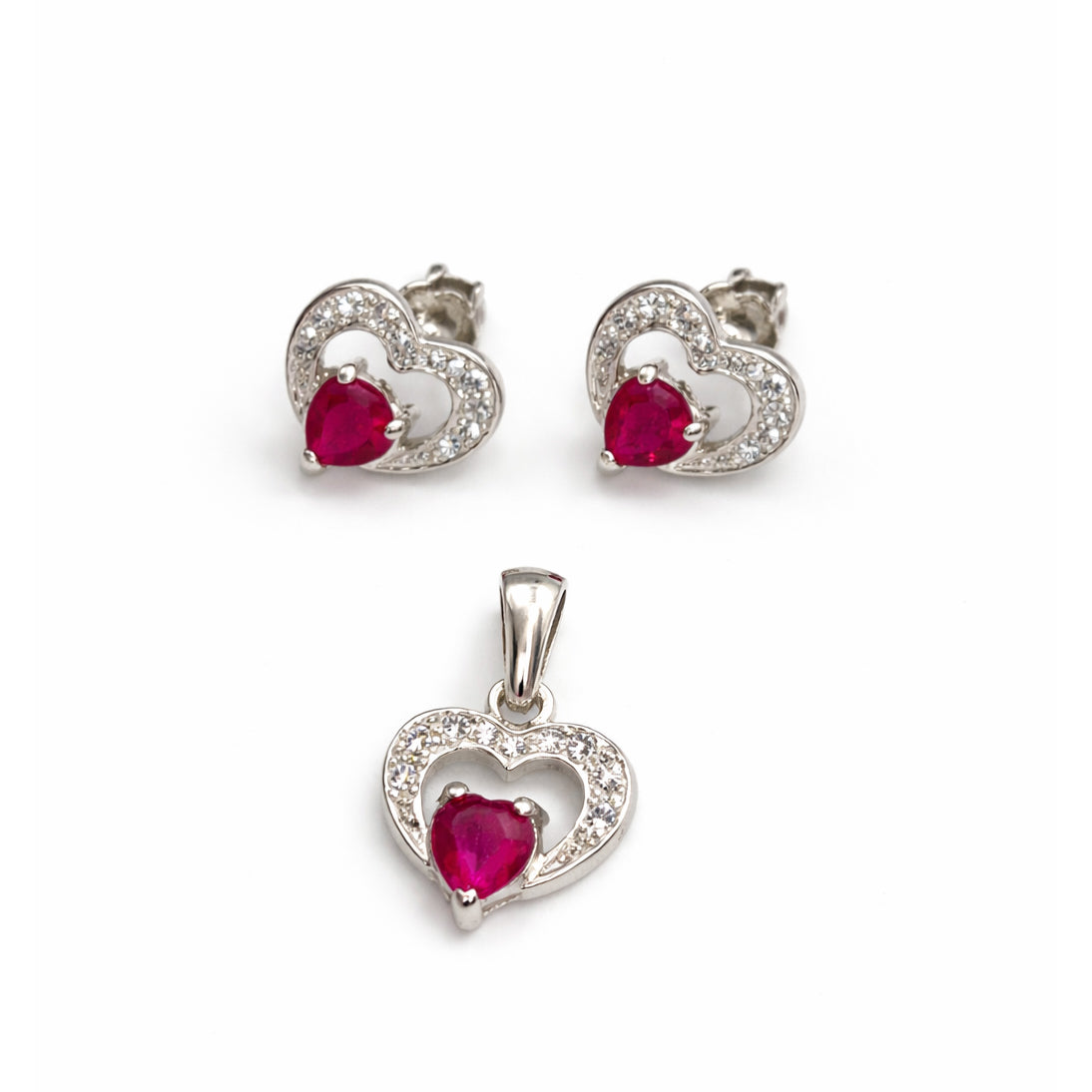 Set Corazon Único  Plata 950/925