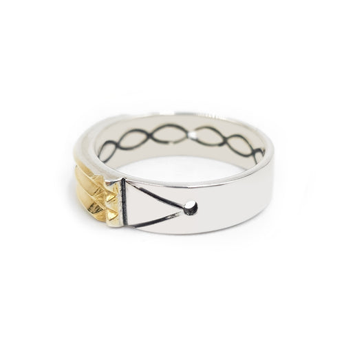 Anillo Atlante Dama – Plata 950 / Oro 18K