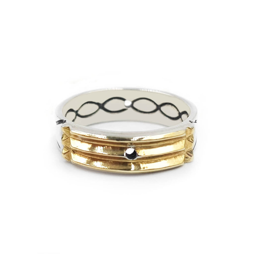 Anillo Atlante Dama – Plata 950 / Oro 18K