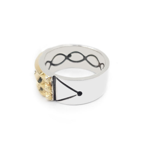 Anillo Atlante Caballero – Plata 950 / Oro 18K