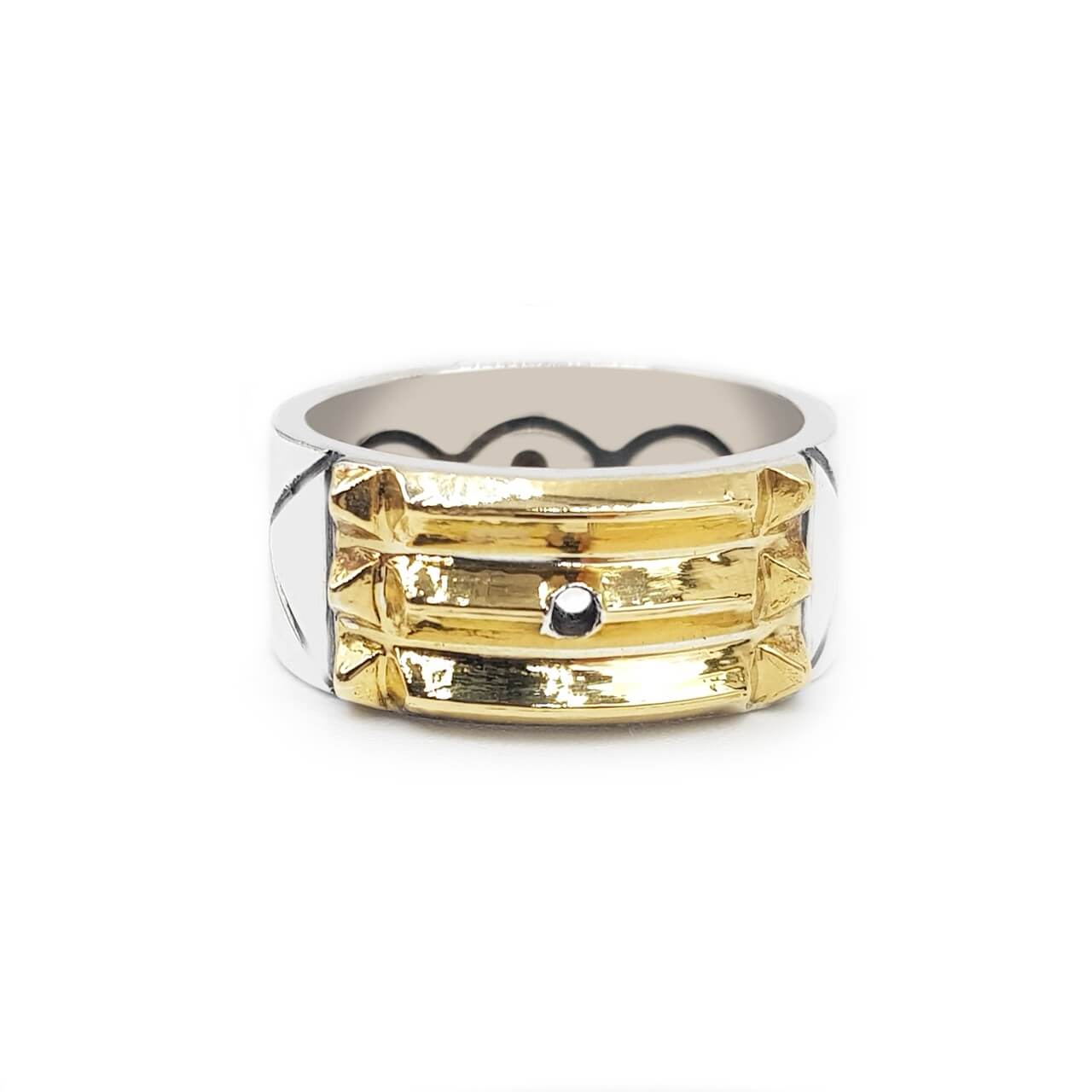 Anillo Atlante Caballero – Plata 950 / Oro 18K