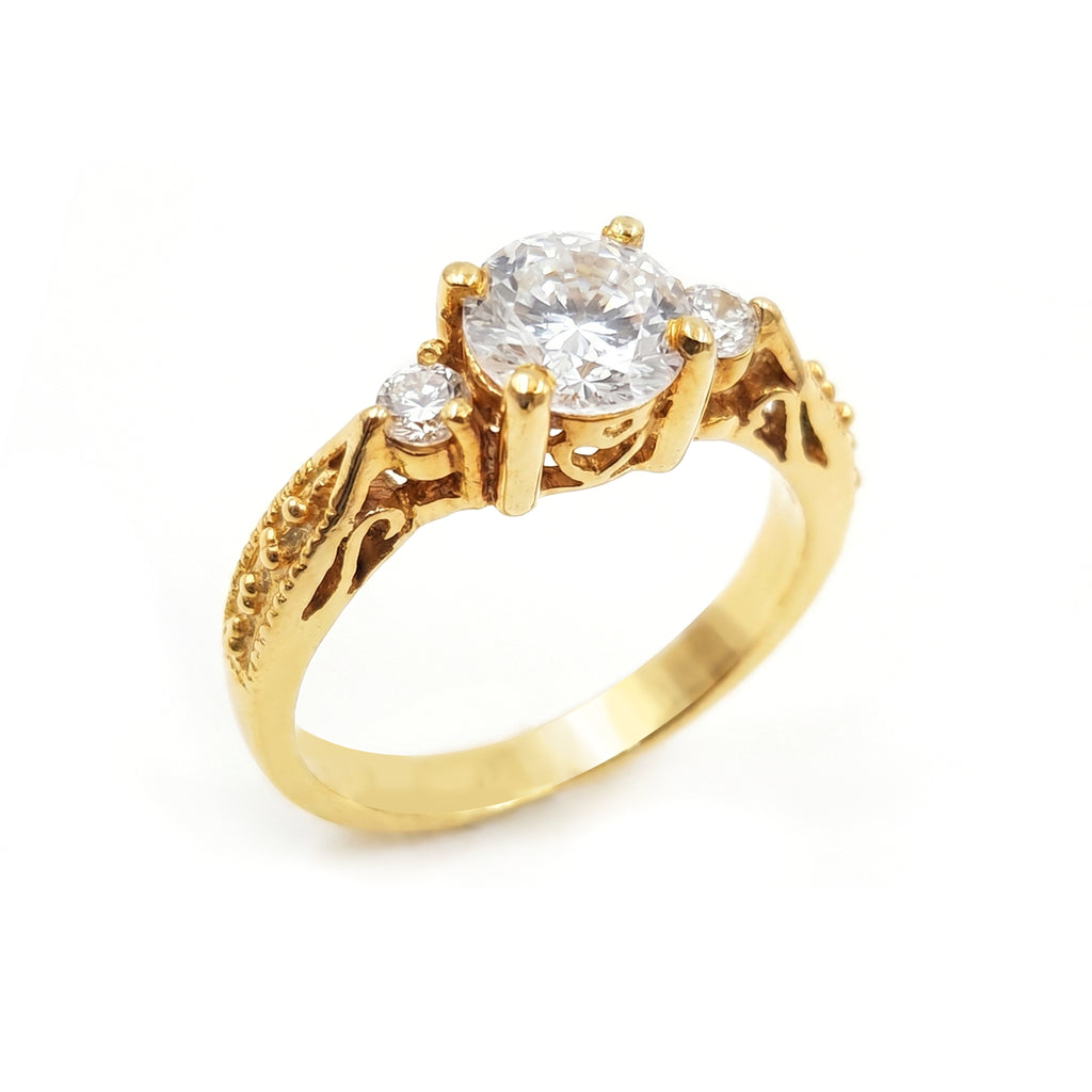 Anillo De Compromiso V18  Oro 18K