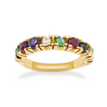 Anillo Riviere Rainbow - Oro 18K