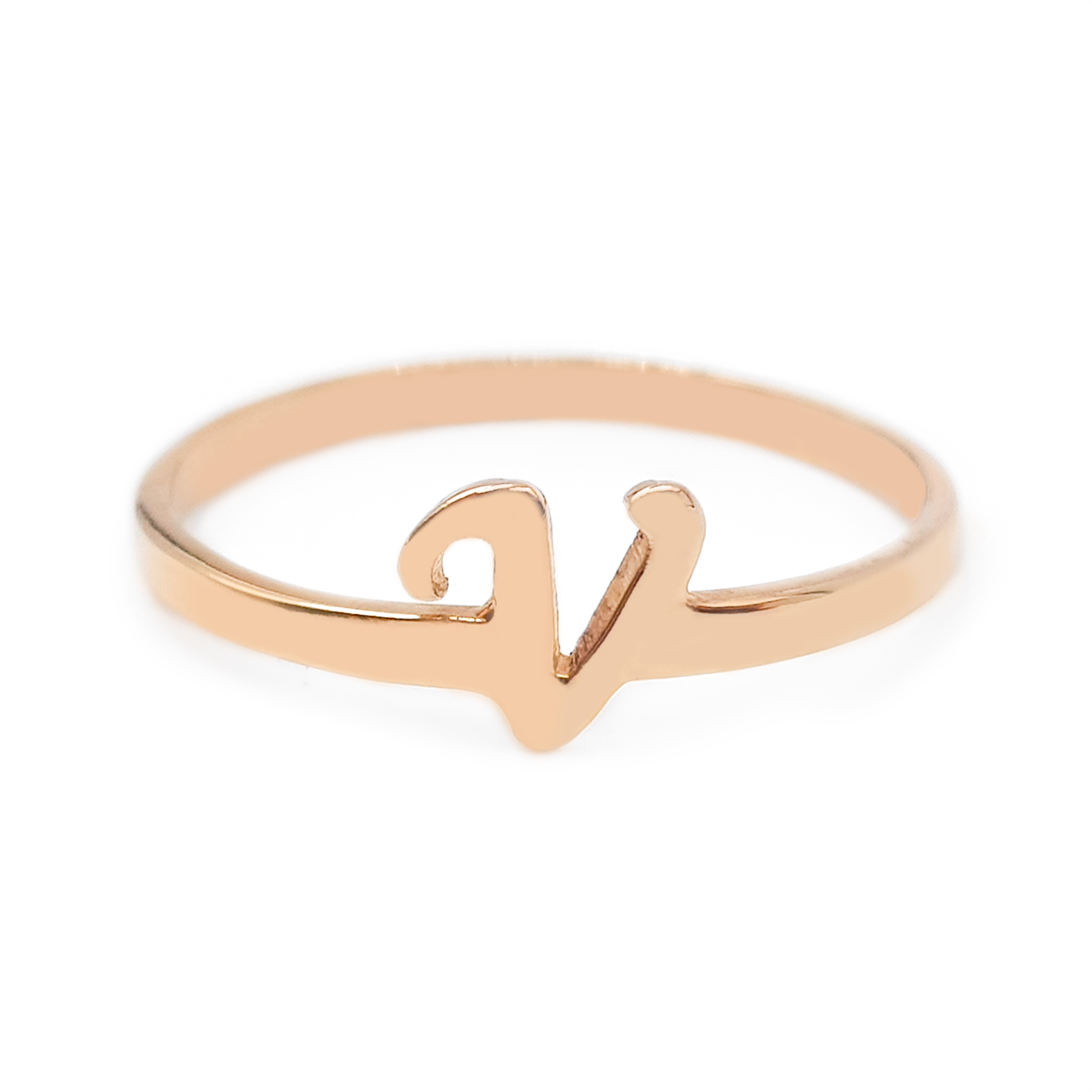 Anillo Con Inicial  Oro 18k