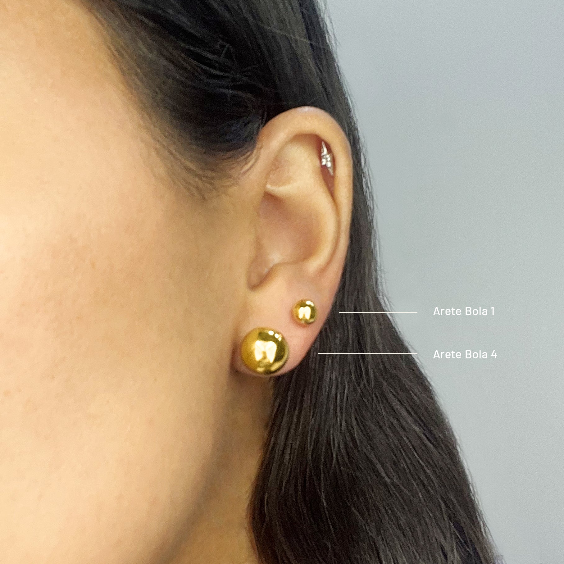 Aretes Bola - Oro 18K