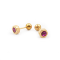Aretes Baby Hexágono- Oro 18K