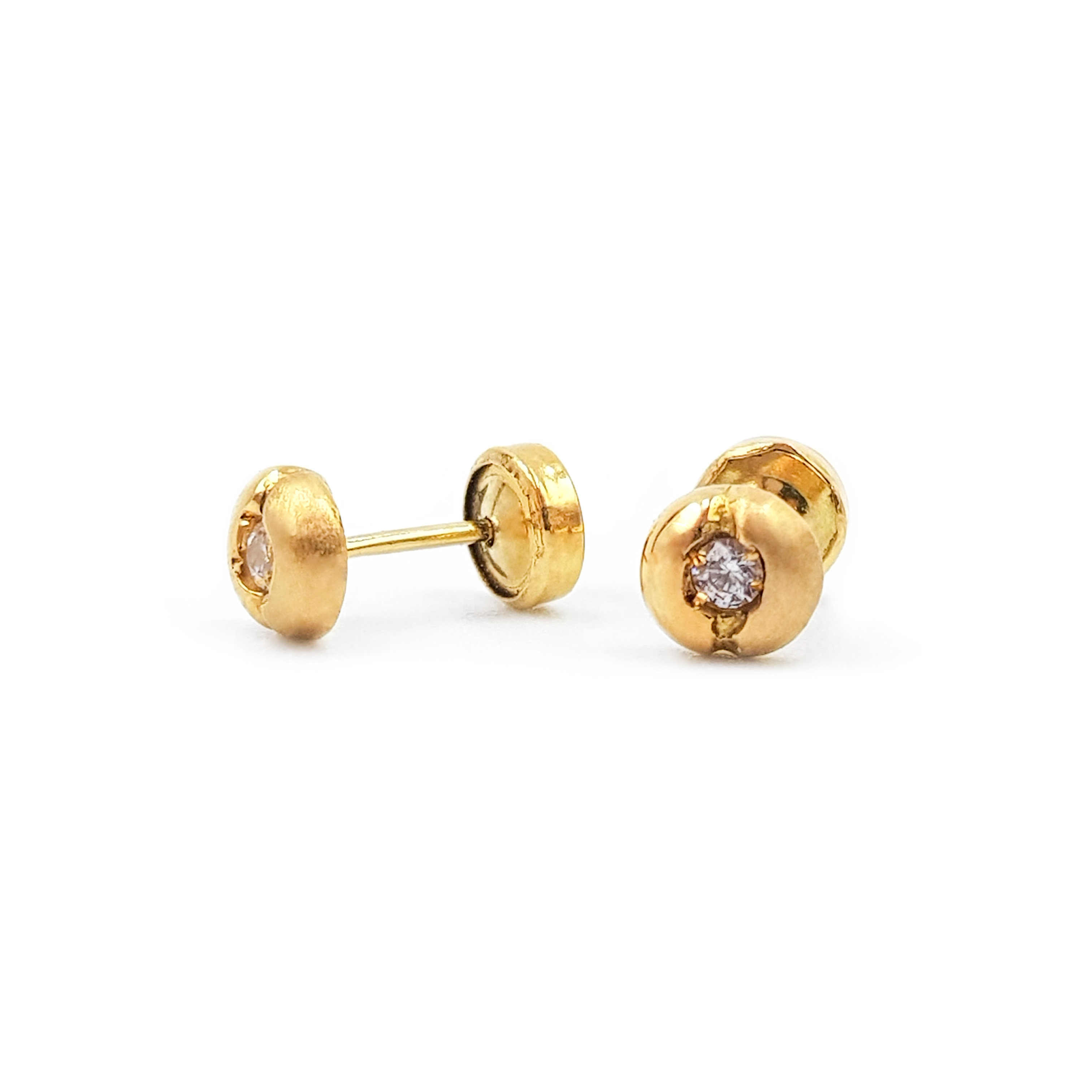 Aretes Baby Arenado- Oro 18K