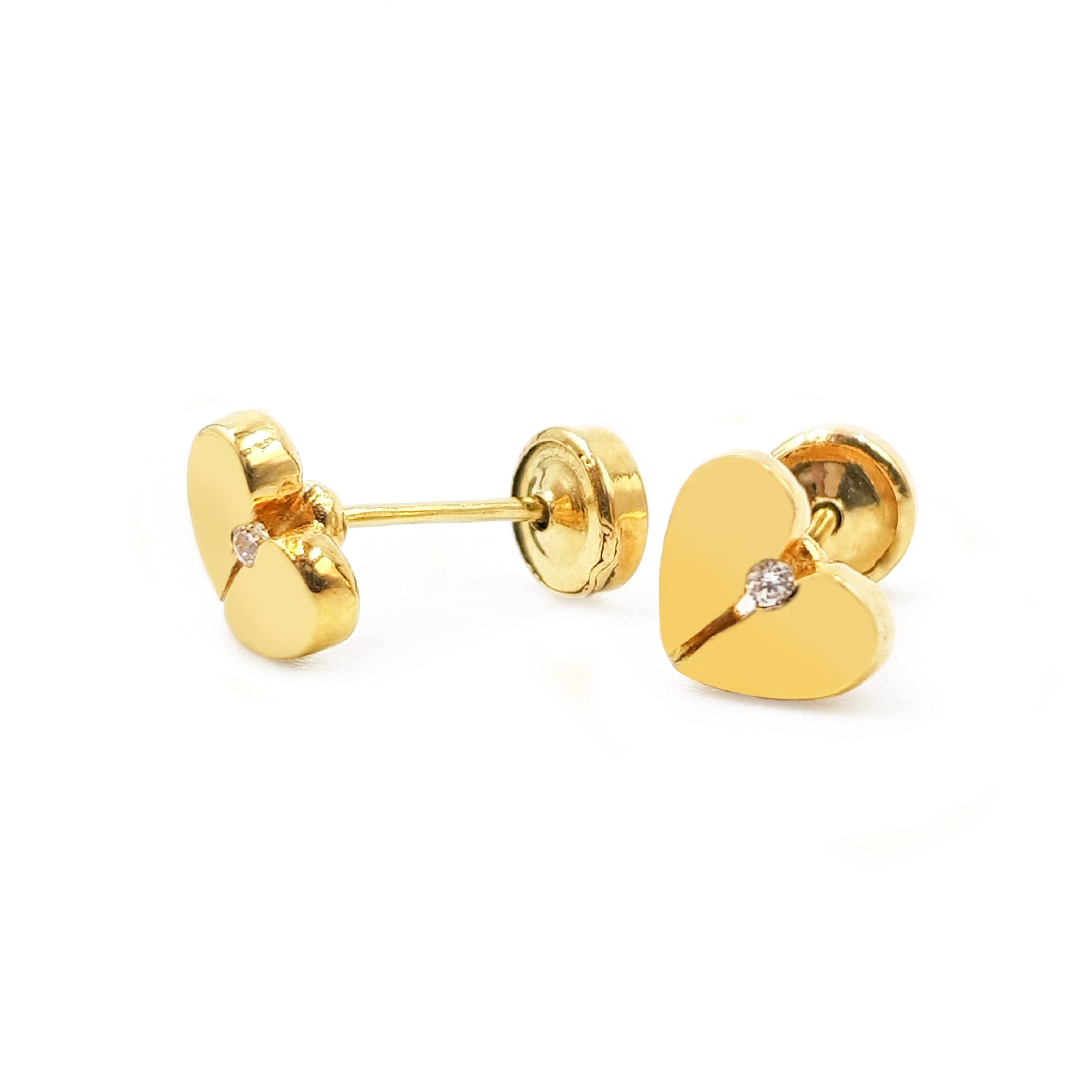 Aretes Baby Corazón 2- Oro 18K