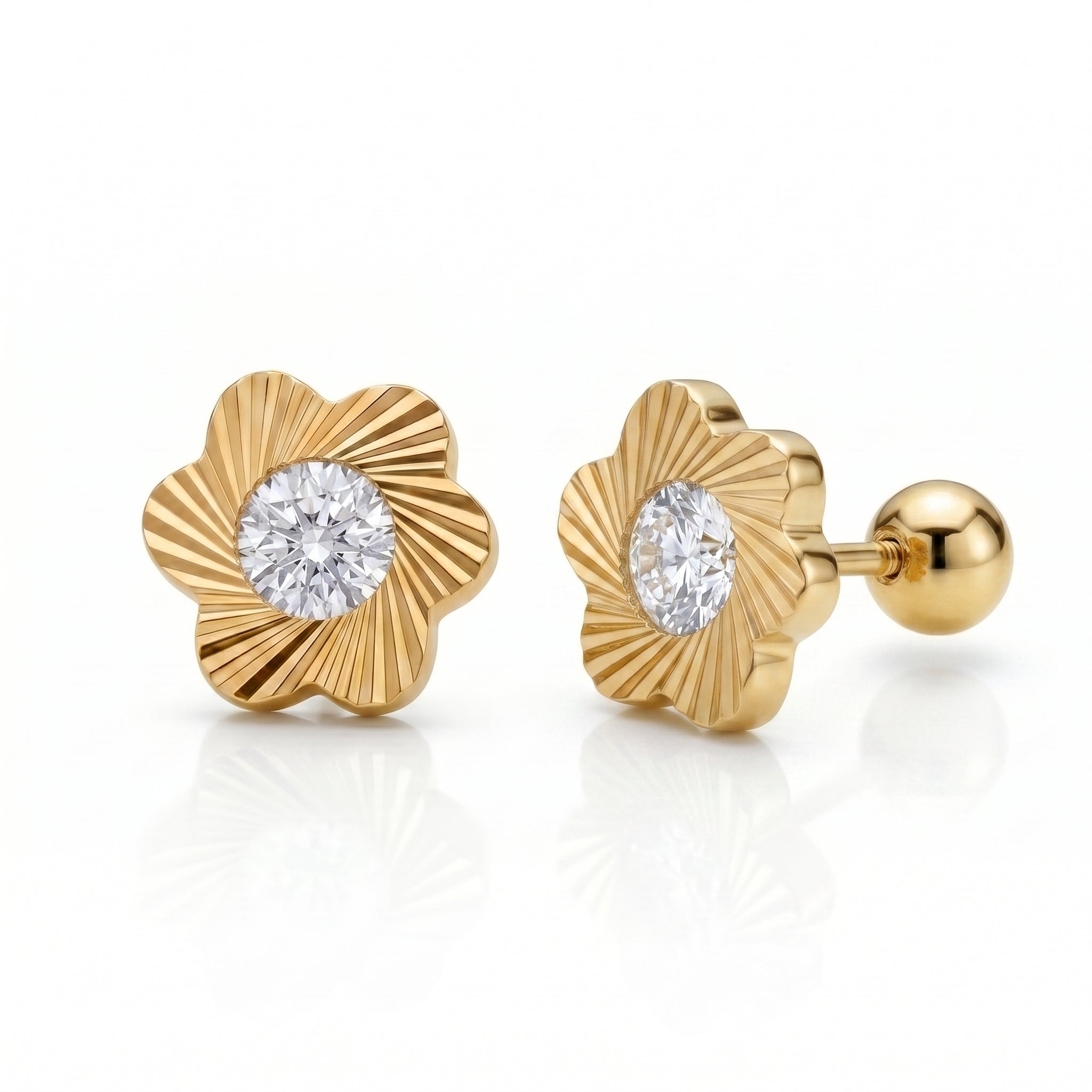 Aretes Flower - Oro 18K