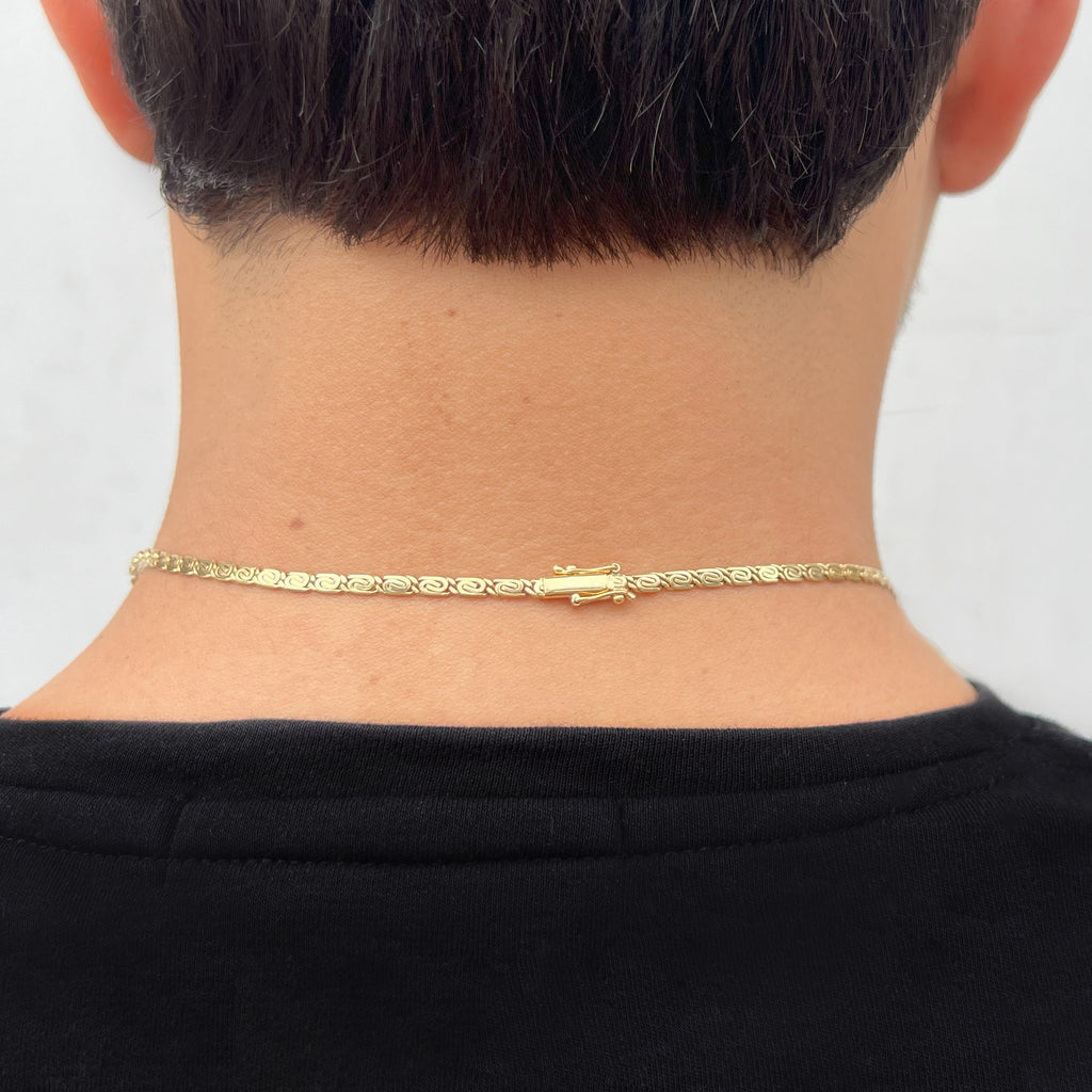 Cadena Scroll- Oro 18K