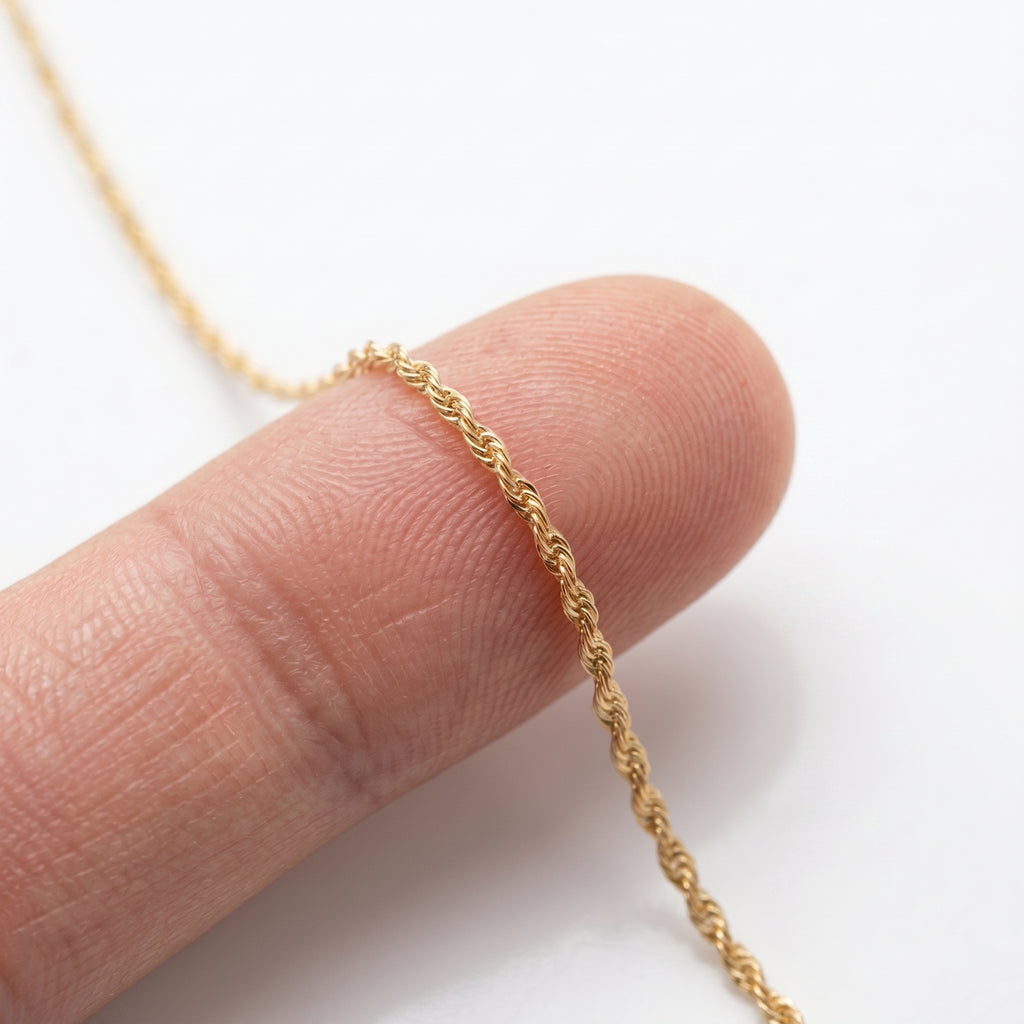 Cadena Entorchada Slim - Oro 18K