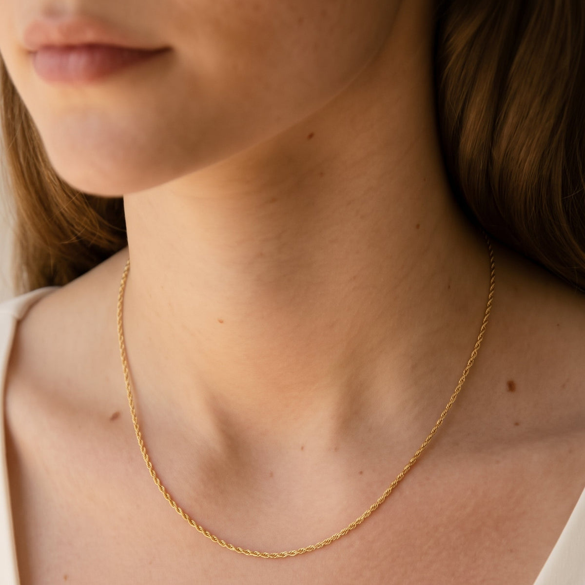 Cadena Entorchada Slim - Oro 18K