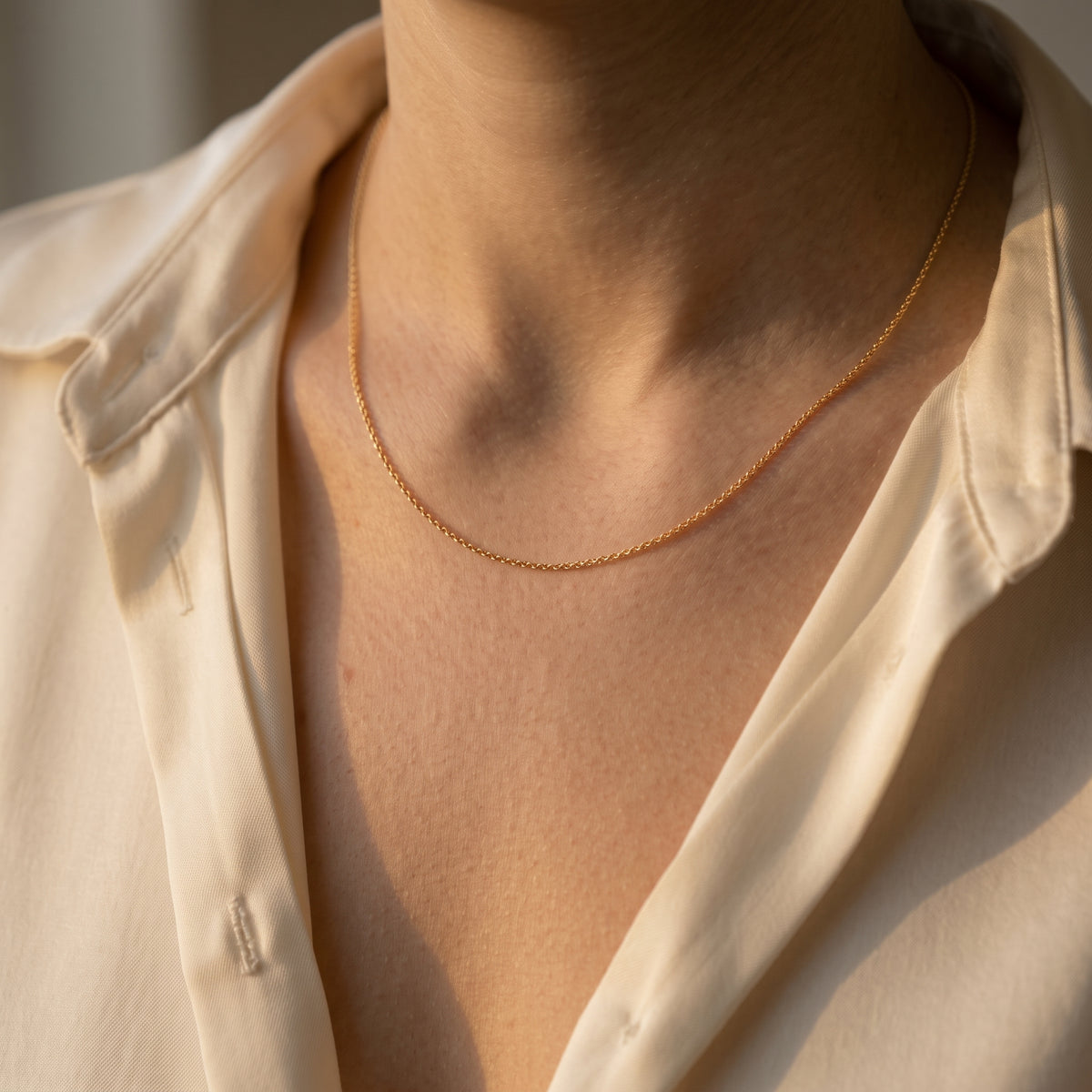 Cadena Rolo Slim - Oro 18K
