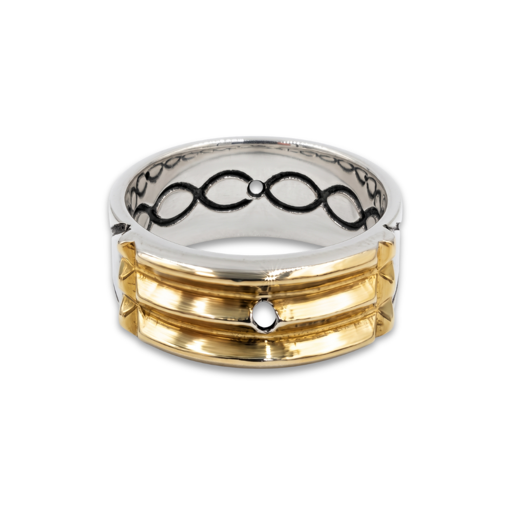 Anillo Atlante para caballero – Plata 950 / Oro 18K