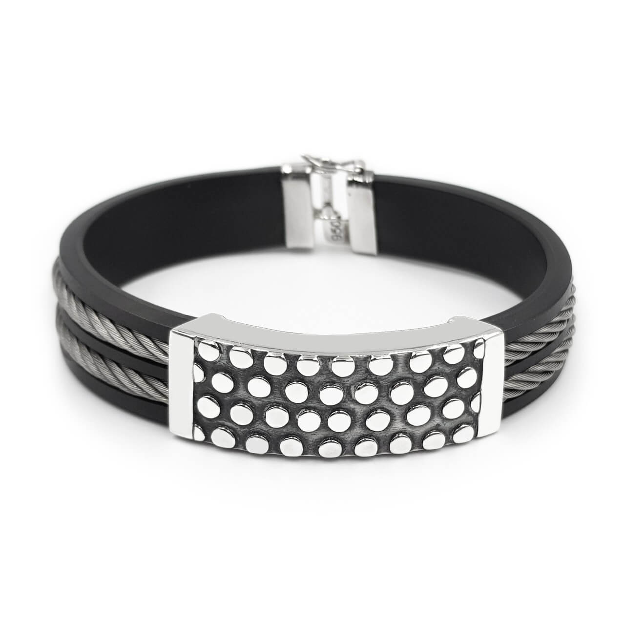 Pulsera de Caucho 1 - Plata 925/950