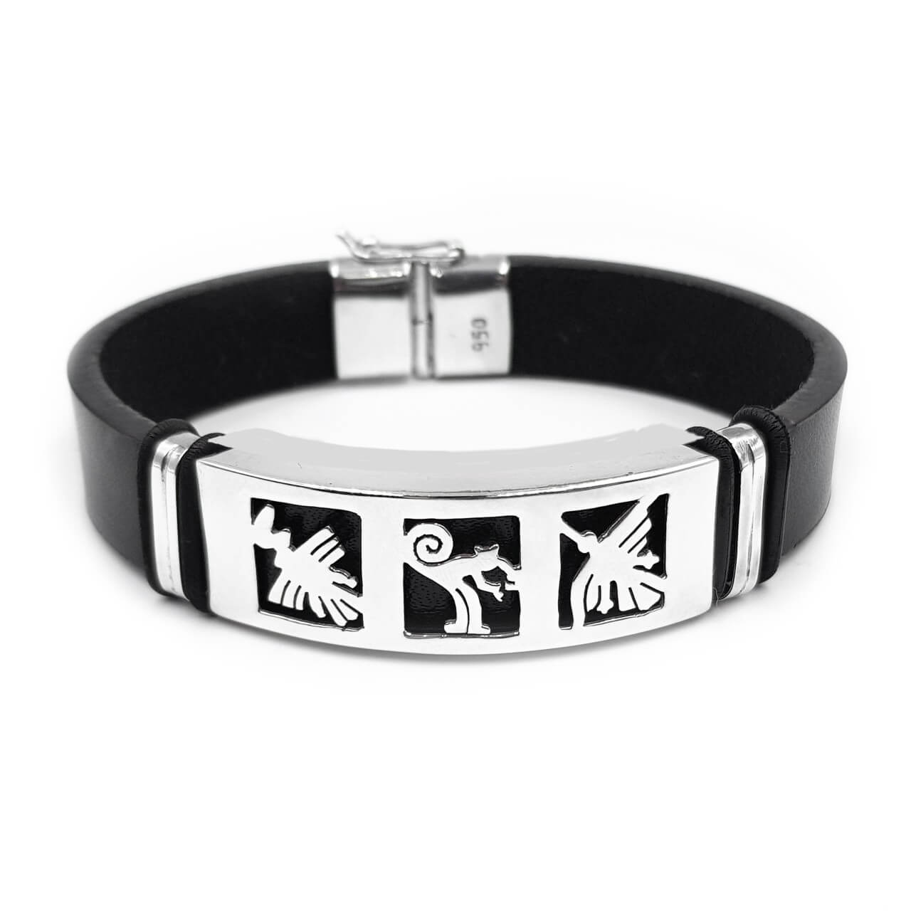 Pulsera de Cuero 2 - Plata 925/950