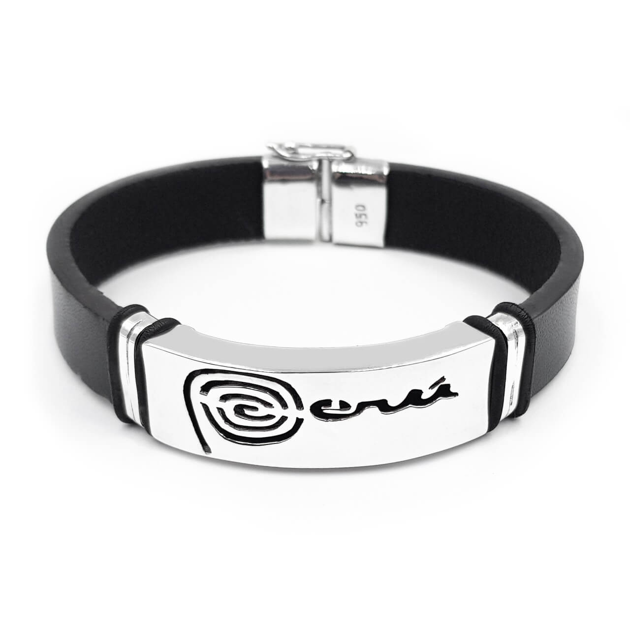Pulsera de Cuero 4 - Plata 925/950