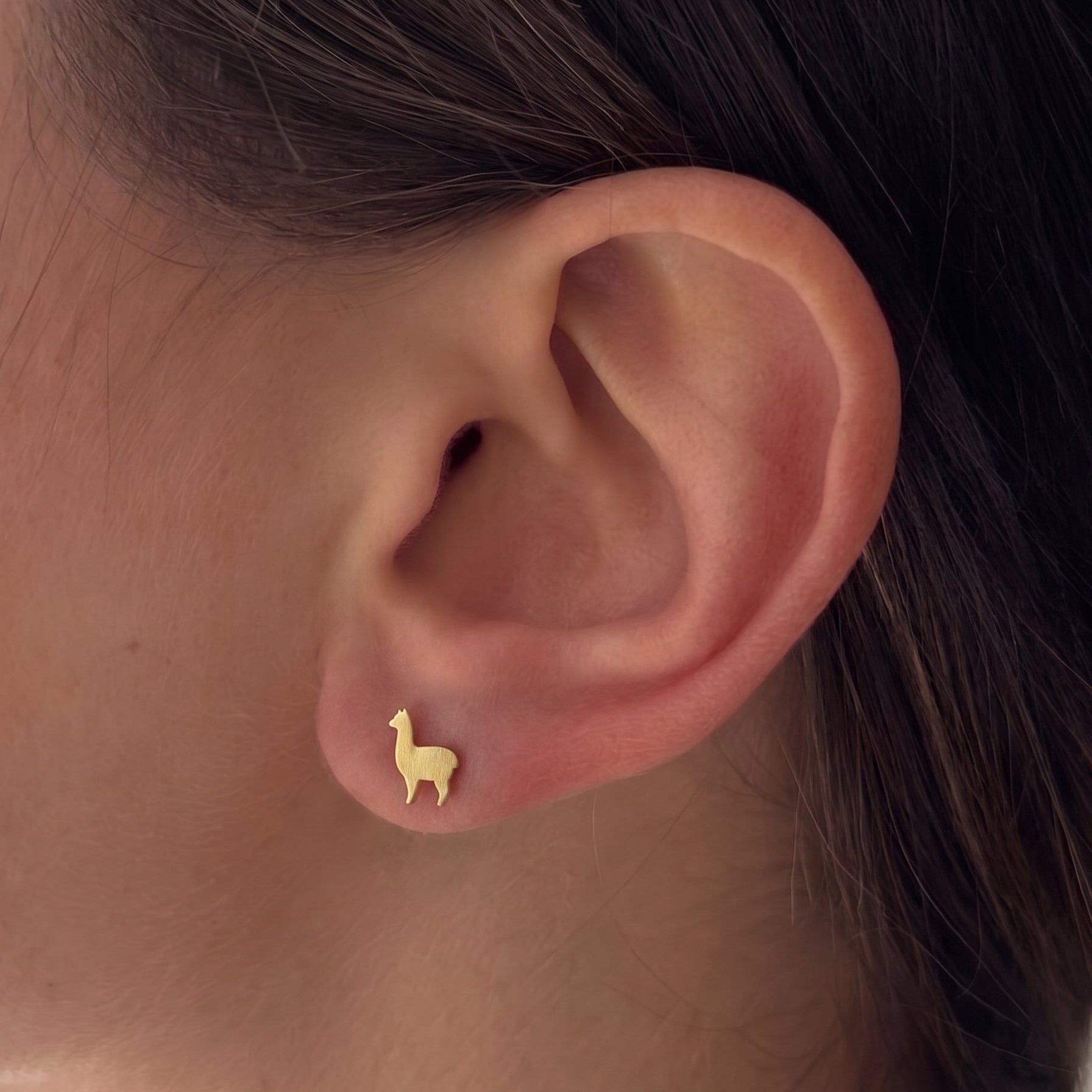 Aretes Alpaca - Oro 18K