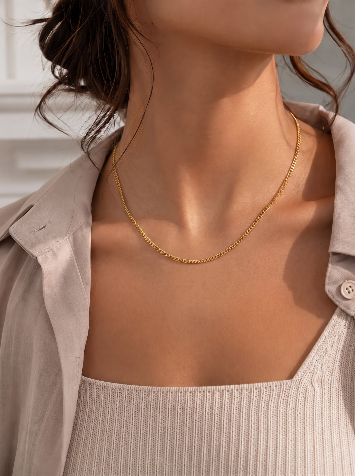 Cadena Panzer Slim - Oro 18K