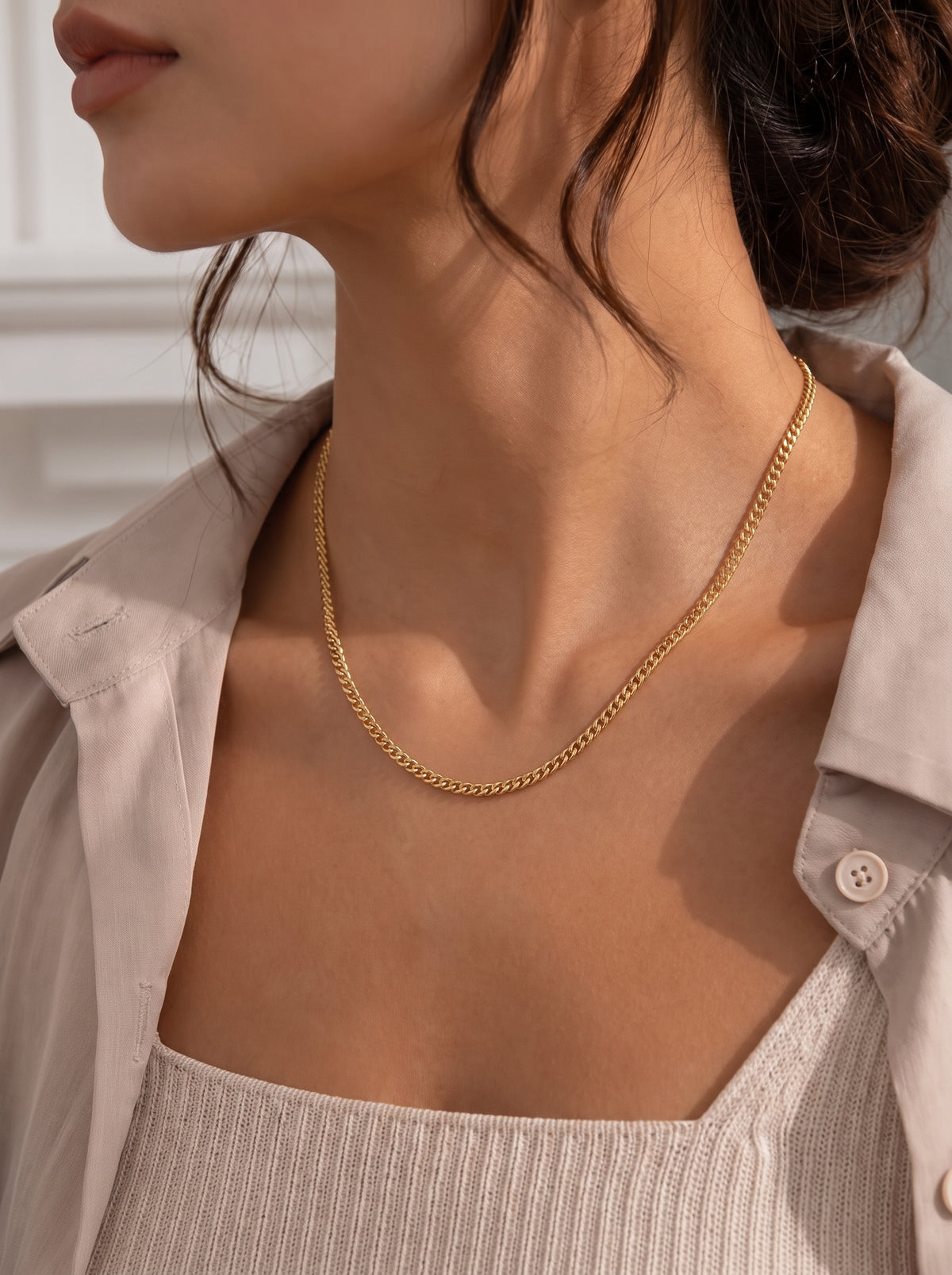 Cadena Panzer Slim - Oro 18K