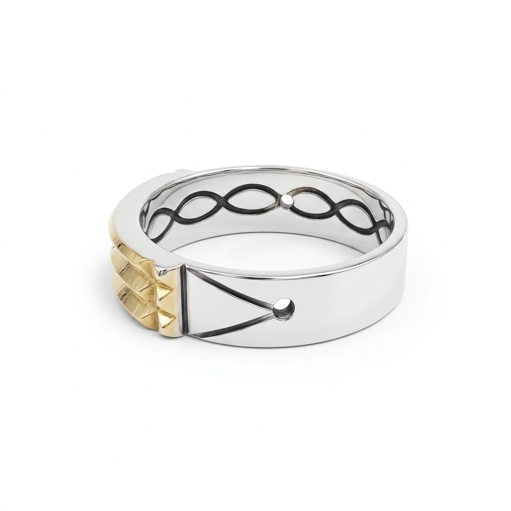 Anillo Atlante para dama – Plata 950 / Oro 18K