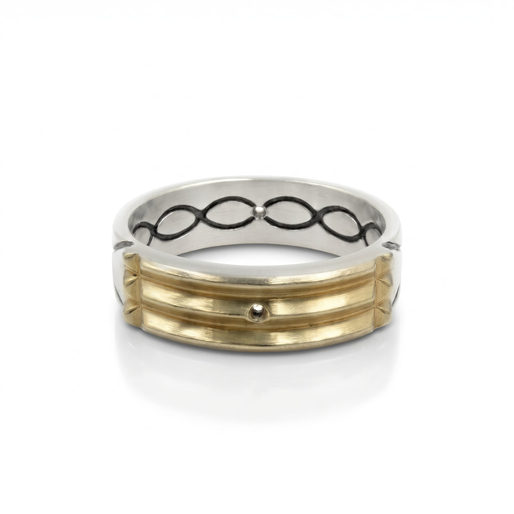 Anillo Atlante para dama – Plata 950 / Oro 18K