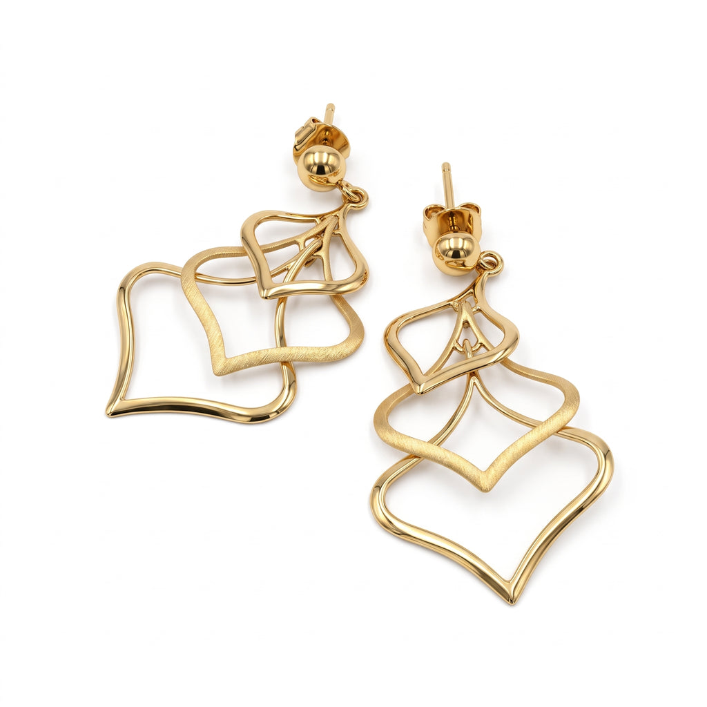 Aretes de Rombo - Oro 18K