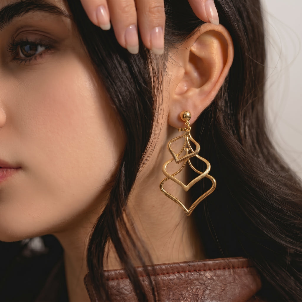 Aretes de Rombo - Oro 18K