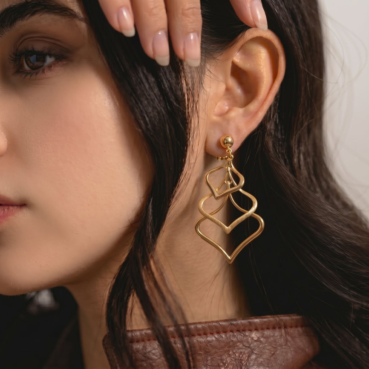 Aretes de Rombo - Oro 18K
