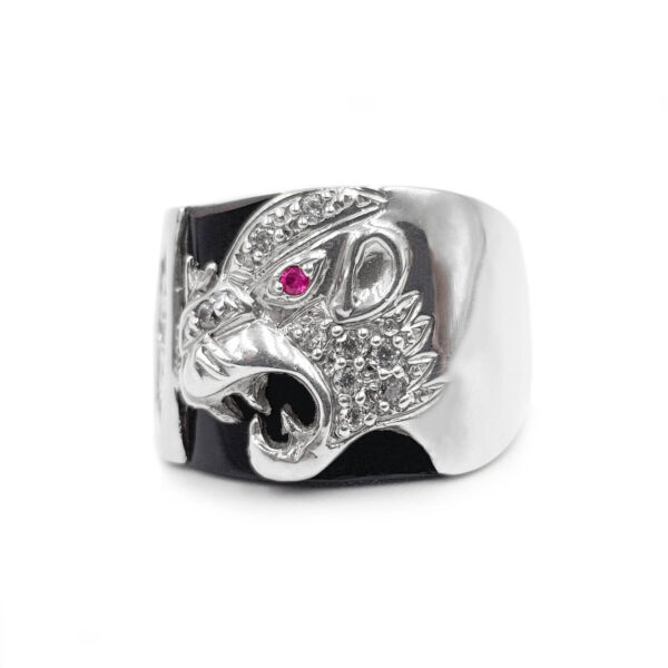 Anillo Leopardo Caballero-Plata 950