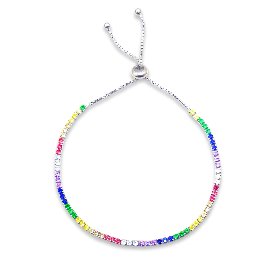 Pulsera Regulable Rainbow - Plata 950/925