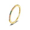 Anillo Medio Riviere Light Rainbow – Oro 18K